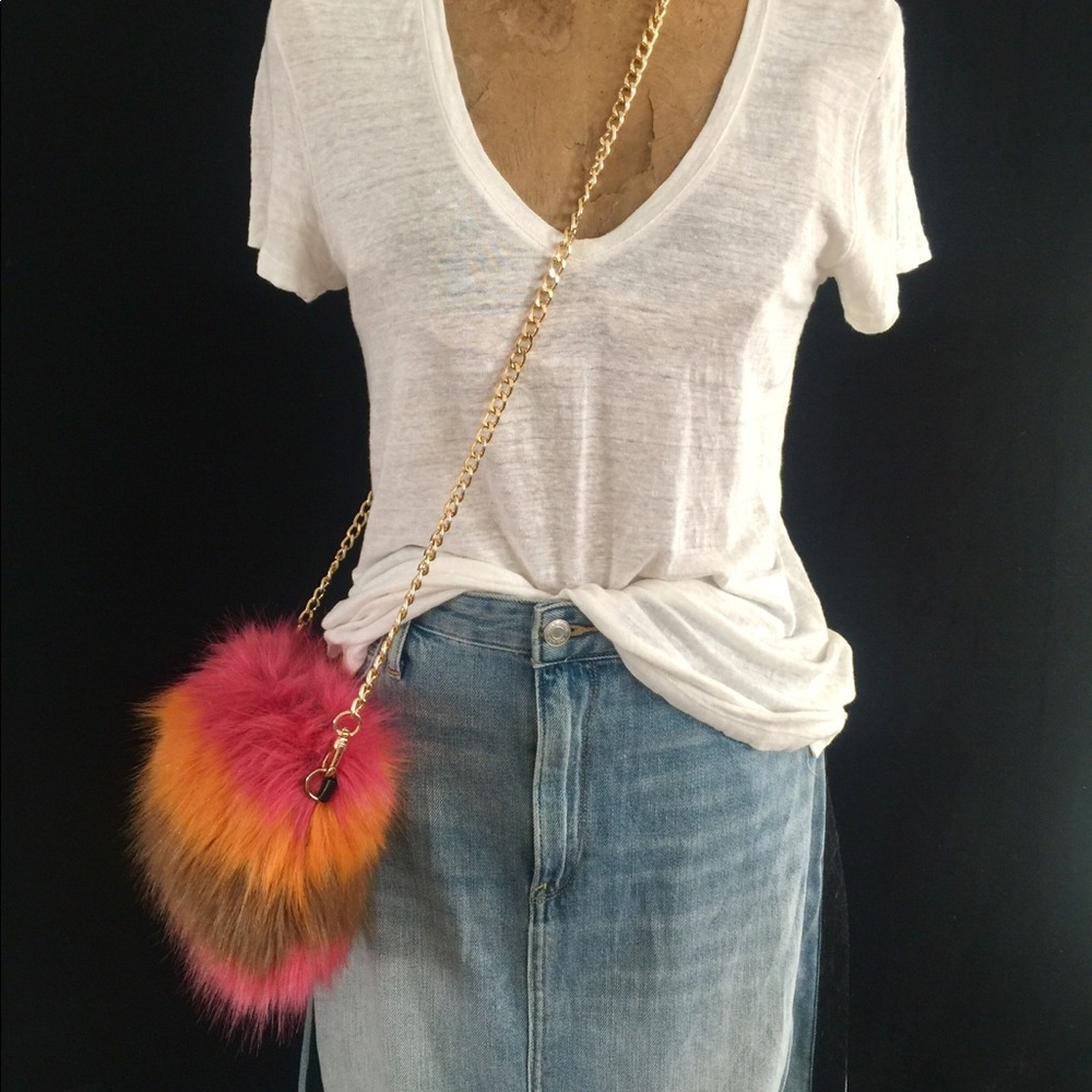 NWT Free People Faux Fur Crossbody Clutch